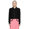 MARC JACOBS BLACK WOOL 'THE JEWELLED BUTTON' CARDIGAN