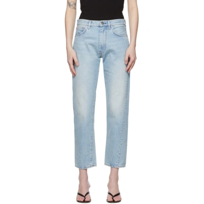 Totême Mid-rise Twisted-seam Straight Jeans In Blue,light Blue