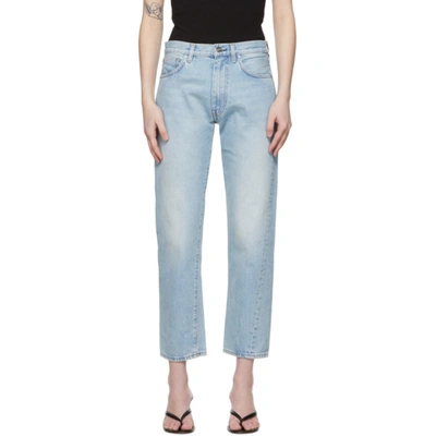Totême Mid-rise Twisted-seam Straight Jeans In 425 Ltblue
