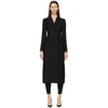 DOLCE & GABBANA BLACK WOOL CREPE COAT