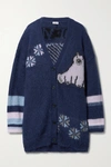 LOEWE OVERSIZED INTARSIA MOHAIR-BLEND CARDIGAN