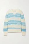 ACNE STUDIOS DISTRESSED STRIPED OPEN-KNIT SWEATER