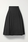 3.1 Phillip Lim Buckled Pleated Cotton-blend Midi Skirt In Black