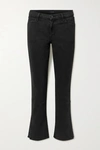 J BRAND CROPPED MID-RISE STRAIGHT-LEG JEANS