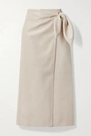 Nanushka Beige Carola Vegan Leather Midi Skirt In Cream