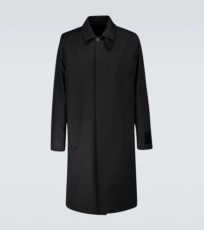 Givenchy Patch Trench Jacket In Wool In Black