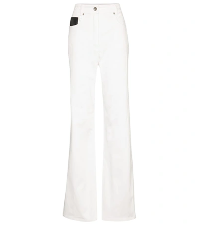Paco Rabanne High-rise Kick-flare Jeans In Off White