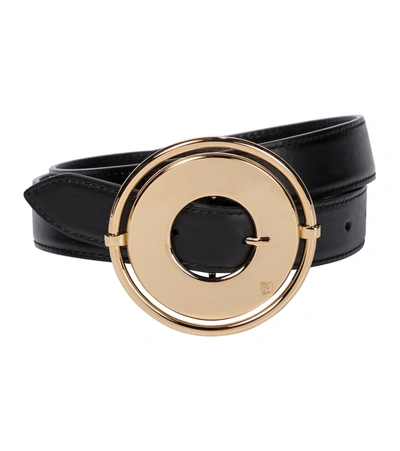 Paco Rabanne Leather Belt With Maxi Buckle In Black