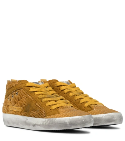 Golden Goose Mid Star Corduroy High-top Trainers In Yellow