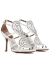 ALAÏA LASER-CUT LEATHER SANDALS,P00526418