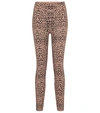 ALAÏA LEOPARD-JACQUARD MID-RISE LEGGINGS,P00527871