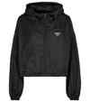 Prada Re-nylon Cropped Jacket In Black