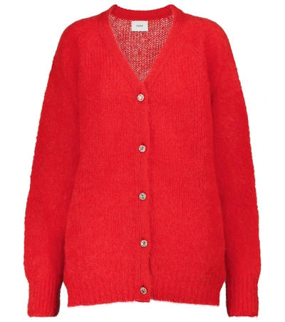 Erdem Marcilly Mohair-blend Cardigan In Red