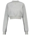 ADAM SELMAN SPORT CROPPED COTTON-BLEND SWEATSHIRT,P00535023