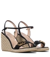 GUCCI LEATHER WEDGE ESPADRILLE SANDALS,P00535872