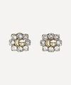 GUCCI GOLD-TONE CRYSTAL DOUBLE G CLIP-ON EARRINGS,000715234