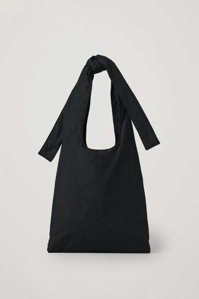 Cos Knotted Strap Mini Shopper In Black