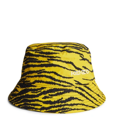 Kenzo Bucket Hat With Zebra Print In Yellow