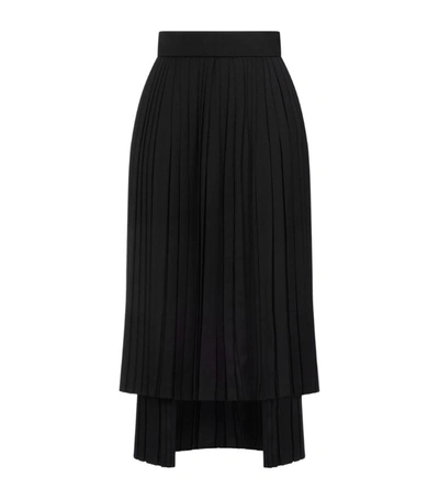 Dolce & Gabbana Asymmetrical Pleated Cady Skirt In Black