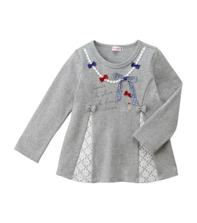Miki House Cotton Bow-detail Sweater (2-6 Years)