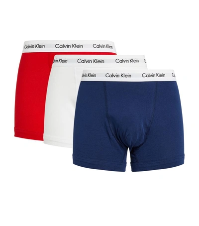 Calvin Klein Trunks 3 Pack In Cotton Stretch-multi