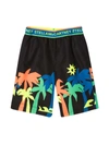 Stella Mccartney Teen Palm-tree Print Swimming Shorts In Nero