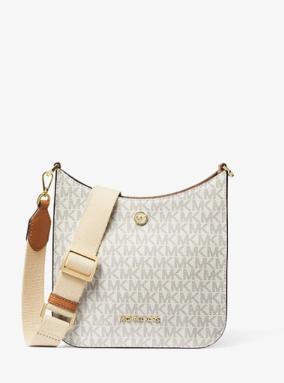 Michael Kors Briley Small Logo Messenger Bag In Natural