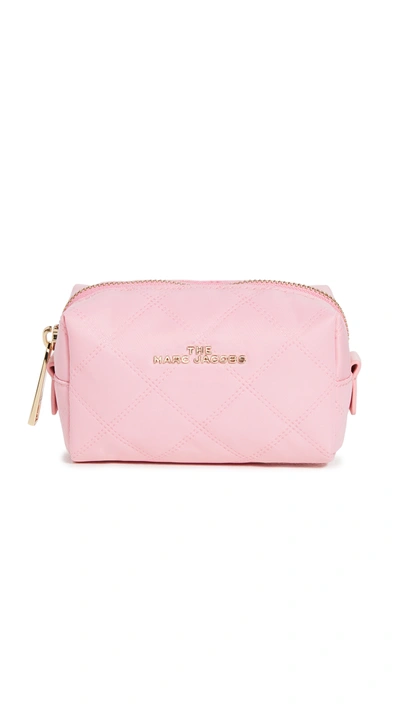 The Marc Jacobs The Beauty Triangle Quilted Cosmetic Bag In Pixie Pink