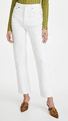 Agolde White 90s Pinch Waist High-rise Straight Jeans In Porcelain