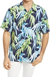 TOMMY BAHAMA PERFECT PALMDAY LEAF PRINT SHORT SLEEVE SILK BUTTON-UP SHIRT,ST324931