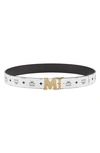 Mcm Claus M Reversible Belt 1.75" In Visetos In White