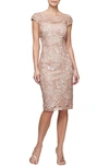 ALEX EVENINGS SEQUIN LACE COCKTAIL DRESS,117654