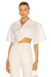 Jacquemus La Chemise Capri Linen Wrap Shirt In Ecru