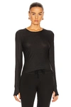Beyond Yoga Classic Crew Pullover In Darkest Night