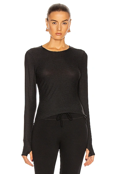 Beyond Yoga Classic Crew Pullover In Darkest Night