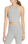 Beyond Yoga Spacedye Studio Cropped Tank In Silver Mist