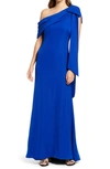 TADASHI SHOJI ONE-SHOULDER CREPE COLUMN GOWN,ALG18371L