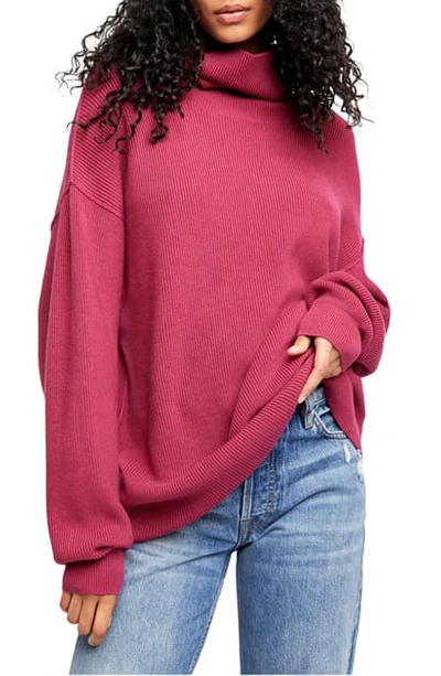 Free People Softly Structured Knit Tunic In Berry Crush