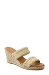 Andre Assous Women's Nolita Woven Espadrille Wedge Slide Sandals In Sand Fabric