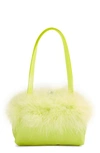 Topshop Clueless Feather Grab Bag In Lime