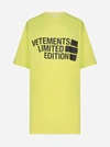 VETEMENTS LIMITED EDITION LOGO OVERSIZED COTTON T-SHIRT