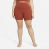 Nike Plus Size Women's Yoga Luxe Shorts In Rugged Orange,light Sienna