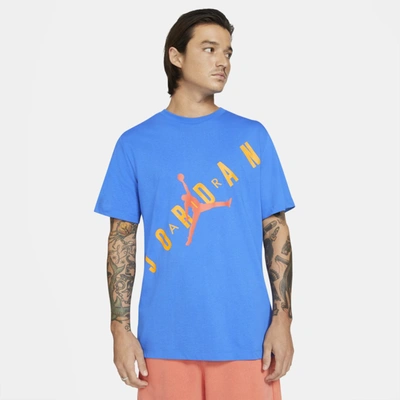 Jordan Hbr Men's Short-sleeve T-shirt In Signal Blue,university Gold,turf Orange