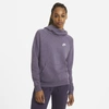 Nike Sportswear Essential Women's Funnel-neck Fleece Pullover Hoodie In Dark Raisin,heather,white