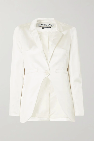 Acheval Pampa Salto Satin Blazer In White