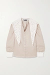 ACHEVAL PAMPA + NET SUSTAIN OCAMPO LACE-TRIMMED LINEN BLOUSE