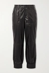 J BRAND ARKIN CROPPED LEATHER TRACK PANTS
