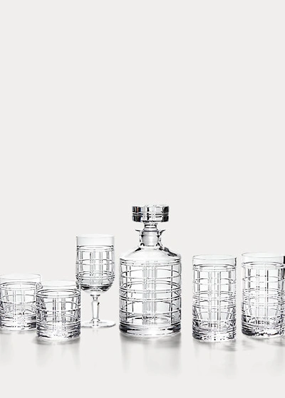 Ralph Lauren Hudson Plaid Decanter In Clear