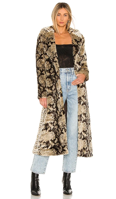 Unreal Fur Madam Grace Faux Fur Coat In Natural Serpent