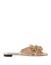 Loeffler Randall Daphne Bow-embellished Plissé-lamé Slides In Gold